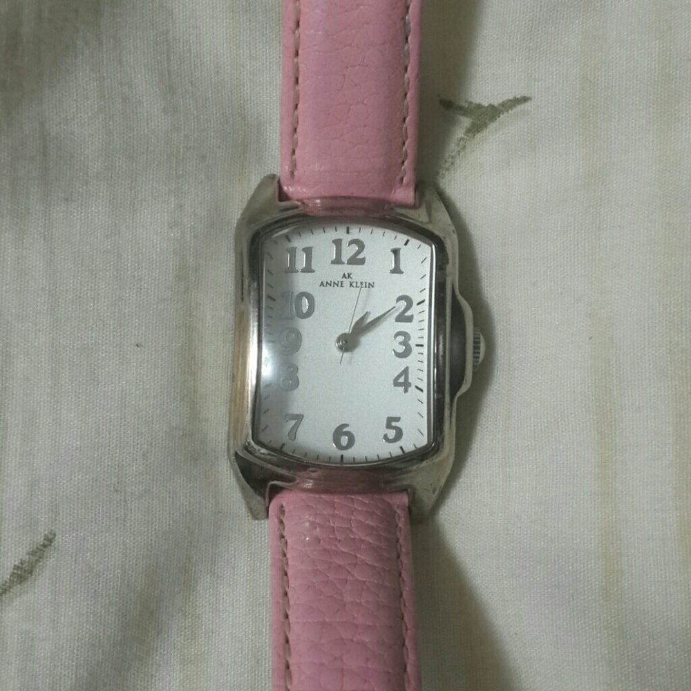 Pink Anne Klein Genuine Leather Watch
